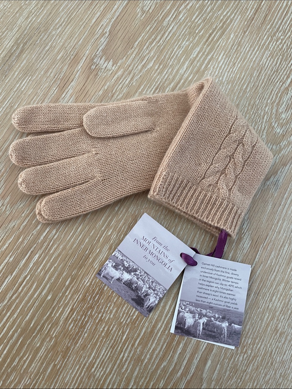 Garnet Hill Cashmere Gloves, NWT